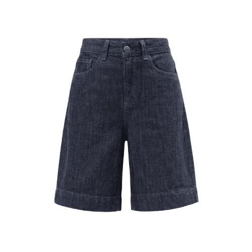 bermuda feminina jeans cintura alta azul