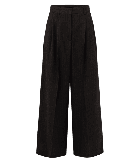 Calça Ampla Alfaiatada com Pregas Frontais