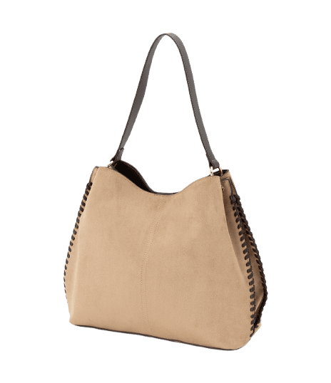 Bolsa Hobo Grande em Suede com Alça Longa Removível
