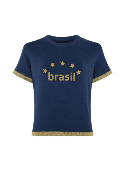 Camiseta Bright Brasil Azul John John Feminino