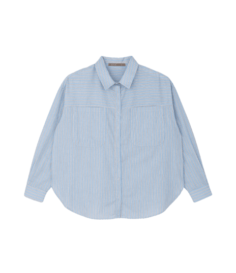 Camisa em Tricoline com Listras Curve & Plus Size