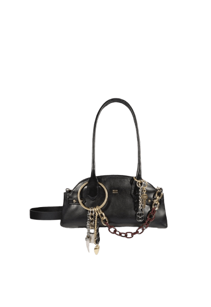 Bolsa Tote Baguete Broadway Pequena Couro Preta - Schutz