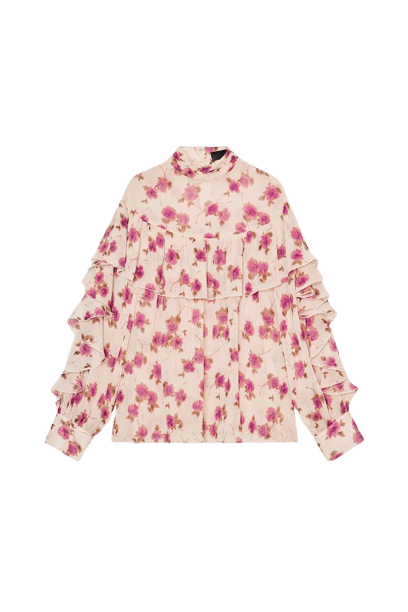BLUSA ESTAMPADA COM BABADO