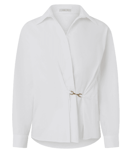 Camisa em Tricoline com Aviamento na Cintura