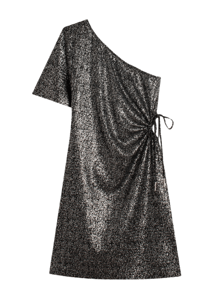 Vestido Ellus Cutout Side Foil Dress Preto