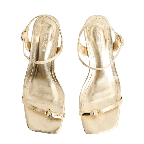 Sandália Média Salto Cromado