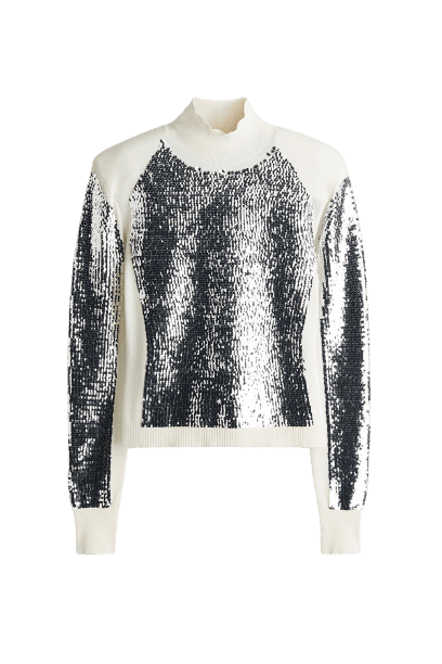Blusa com lantejoulas e ombreiras