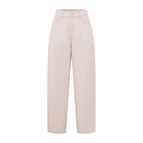 Calça Baggy Cintura Média em Sarja com 05 Bolsos Rosa