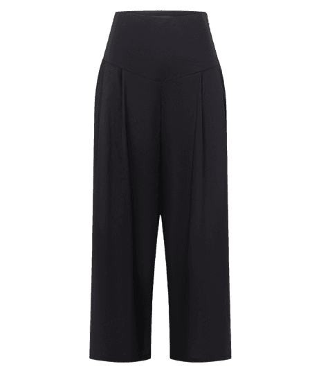 Calça Pantalona Ampla Alfaiatada em Tricoline com Pregas