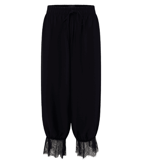 Calça Aladim em Viscose com Renda na Barra
