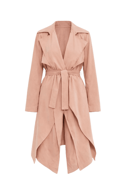 Trench Coat Sobreposição - Rosa Venus