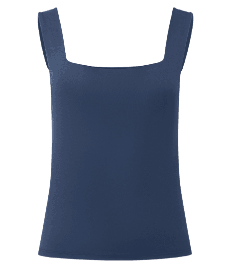 Blusa Básica em Poliamida com Decote Quadrado