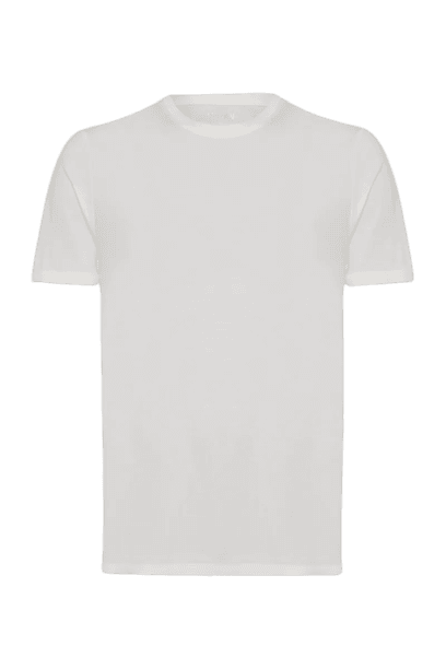 Camiseta Manga Curta Fusionada Toque Seda Off White