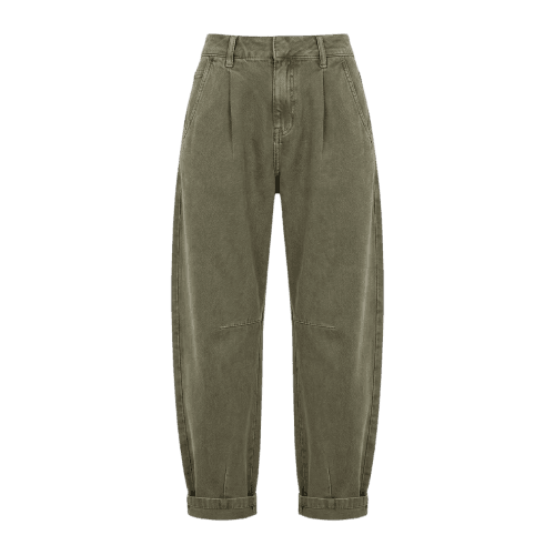 Calça Sarja Barrel Pregas