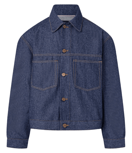 Jaqueta Em Jeans Com Gola Colarinho E Bolsos Azul