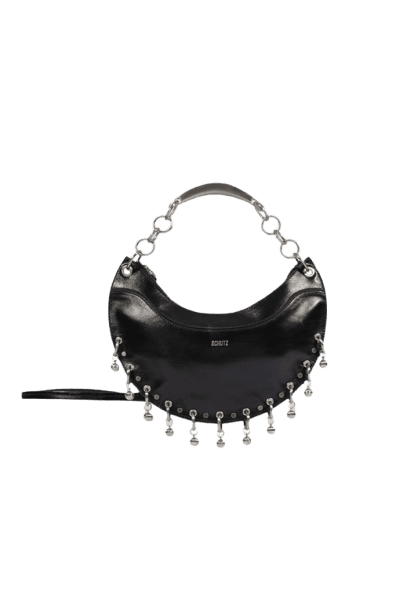 Bolsa Hobo Média Devina Couro Preta
