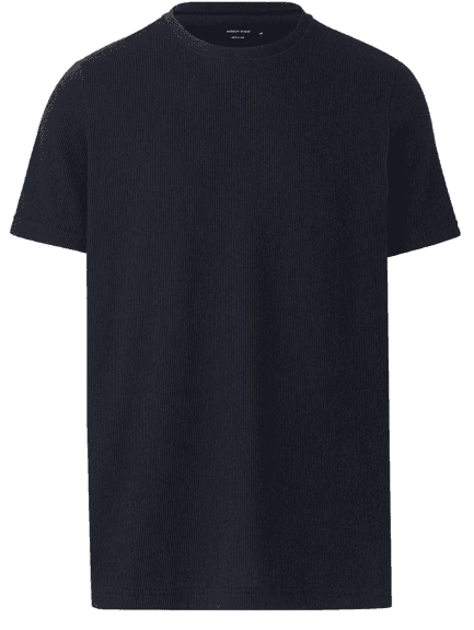 Camiseta Regular Em Algodão Texturizado Preto