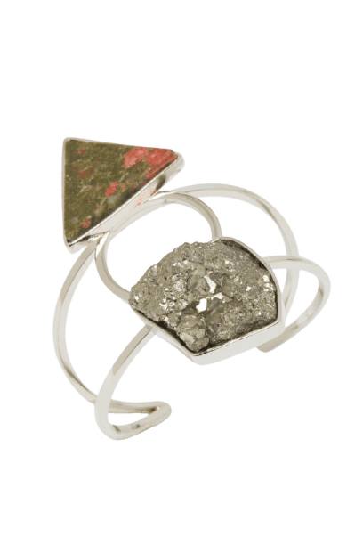 Bracelete Pirita Castelo Unakita Prateado