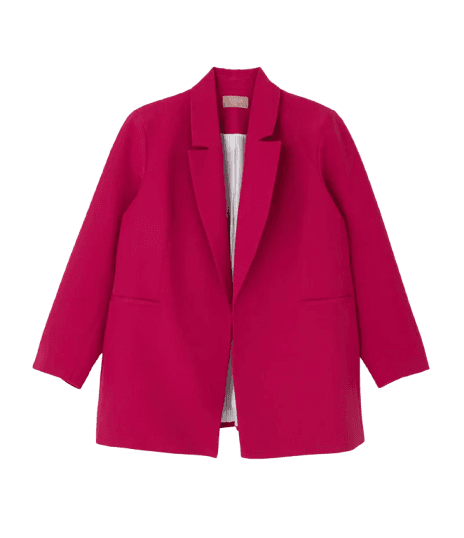 Blazer Alongado Alfaiatado e Sem Botões Curve & Plus Size