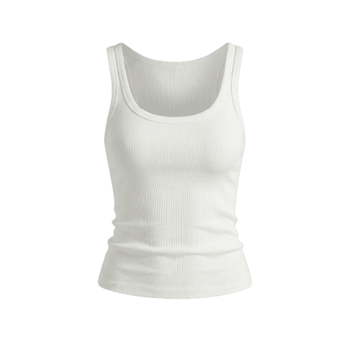 Camiseta de alças com nervuras
