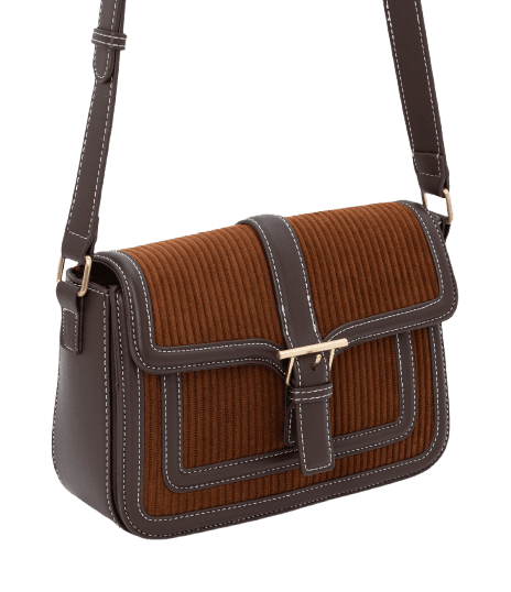 Bolsa Transversal Média em Suede com Alça Regulável