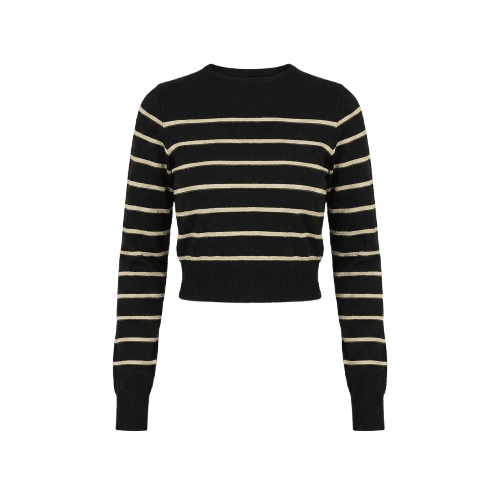 BLUSA NERVURAS COM LUREX TRICOT - PRETO