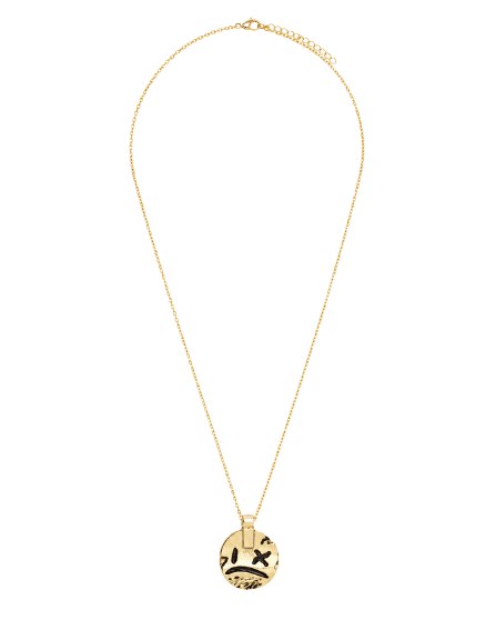 Colar Old School Smile Sad Dourado