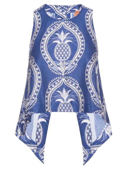 Blusa Feminina Relicario De Abacaxi Azul Farm