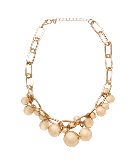 colar de esferas dourado
