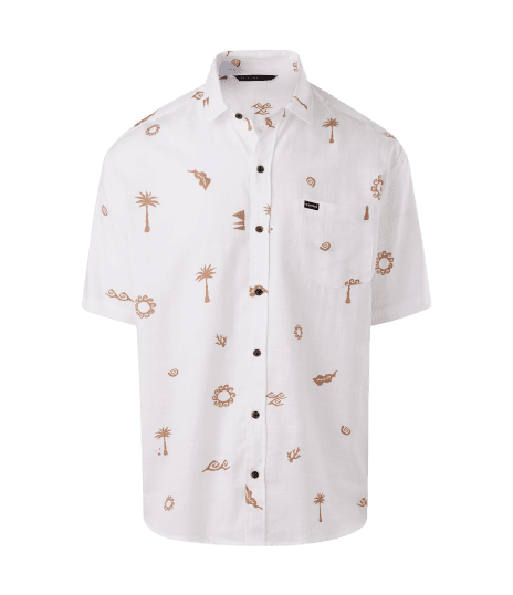 Camisa Relaxed em Tricoline de Algodão com Estampa Mini Ícones