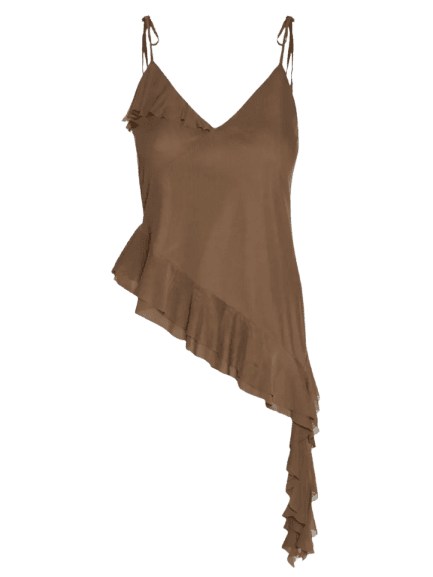 Blusa Feminina Com Babados Marrom Market 33