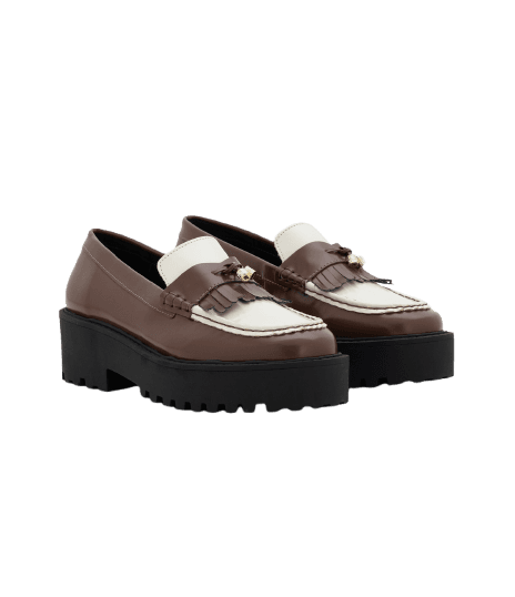 Mocassim Loafer em PU com Sola Tratorada