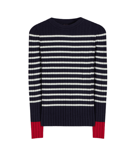 Tricot Elia Listrado Ml Marinho