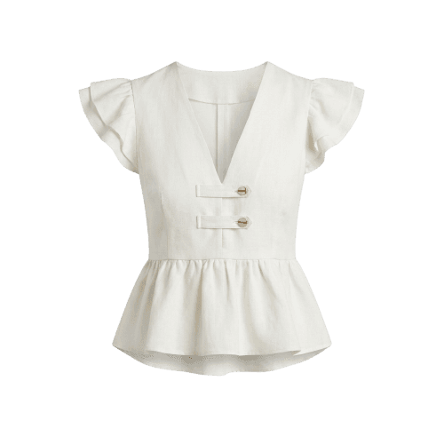 TOP PEPLUM COM BOTÕES DOURADOS