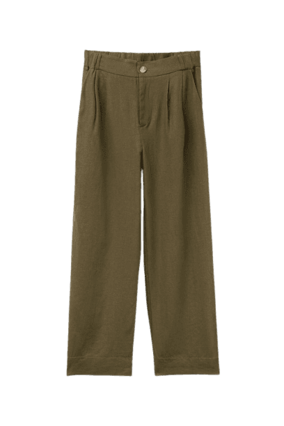 Calça Pantalona Em Linho e Viscose - Verde