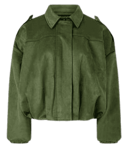 Jaqueta Bomber Suede Com Gola Clássica