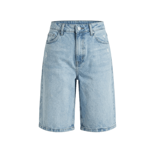 Jorts Pool Jeans cintura média feminino - Azul Claro