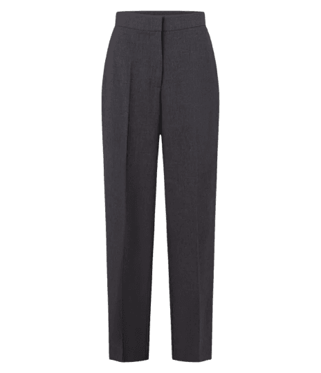 Calça Reta em Alfaiataria com Bolso Faca Cinza