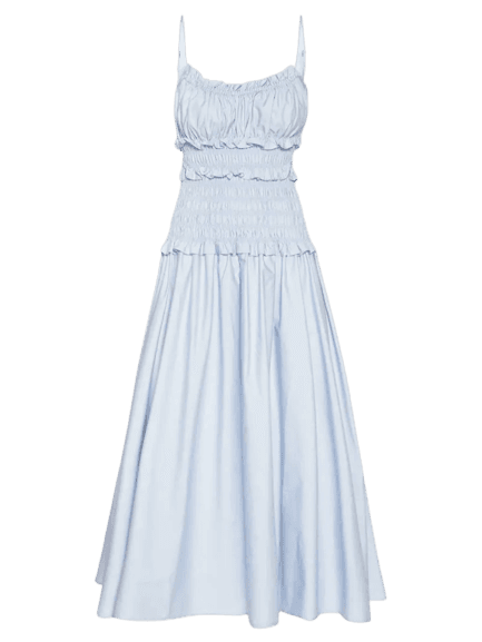 Vestido Midi Lastex Alcinhas Azul Farm