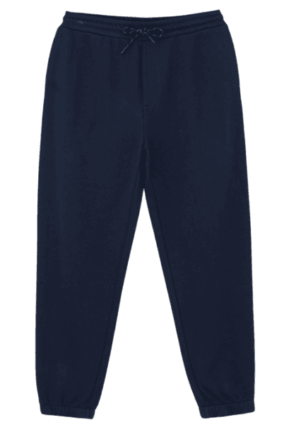Calça Jogger em Moletom com Cós Elástico e Cordão Azul