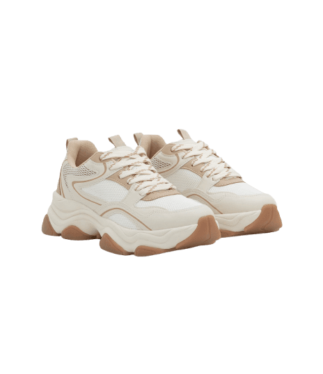 Tênis Chunky em PU com Detalhes Ondulados