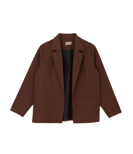 Blazer Alongado Alfaiatado Curve & Plus Size Marrom