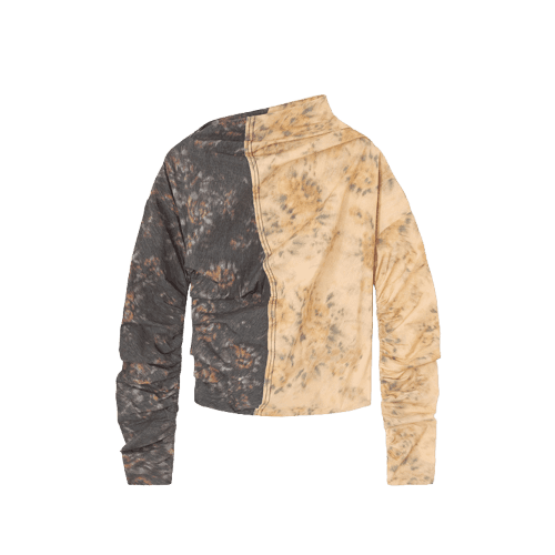 Blusa Estampada Ruched Ganni