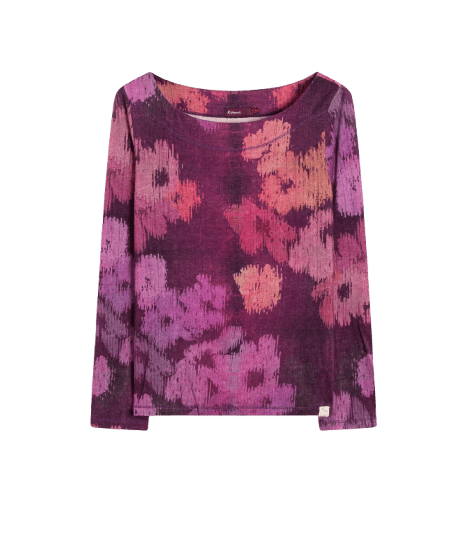 Blusa Linho Kita Estampa Velvet Roxo