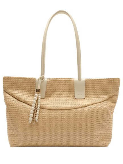 Bolsa Feminina Ráfia Pingentes Bege Arezzo + Isla