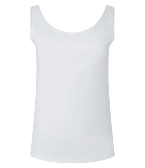 Blusa em Poliamida com Decote U e Alça Larga Branco