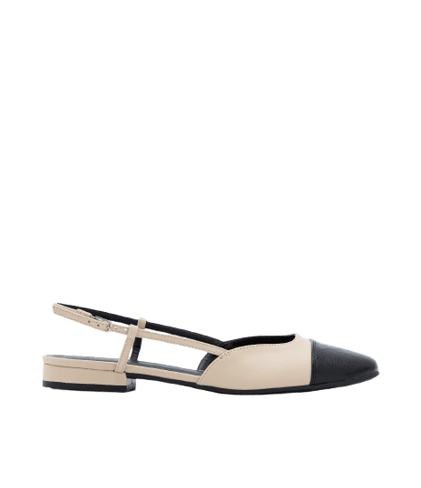 Sapatilha Slingback com Biqueira e Laterais Abertas