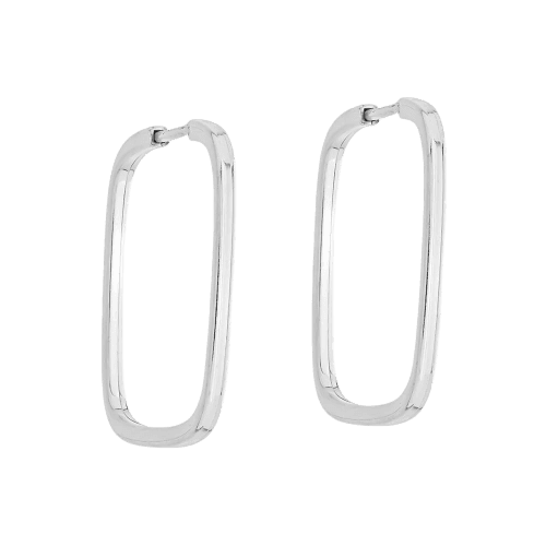 Brinco de Argola Quadrada em Prata 925