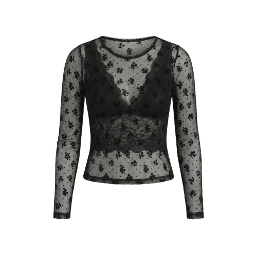 blusa de tule bordado