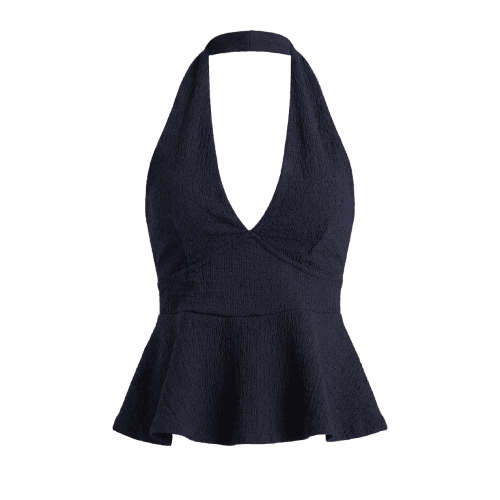 Blusa Frente Única Feminina Texturizada Azul